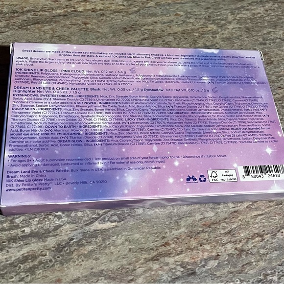Petite 'n Pretty Dream Land Eye & Cheek Palette & Pink Cloud 10k Shine Lipgloss - Picture 16 of 16